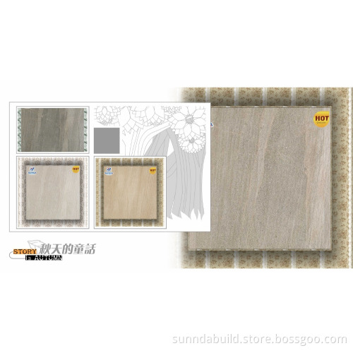 cheap 3D inkjet 600x600 canyon slate tiles, AAA grade rustic rough surface porcelain flooring tiles